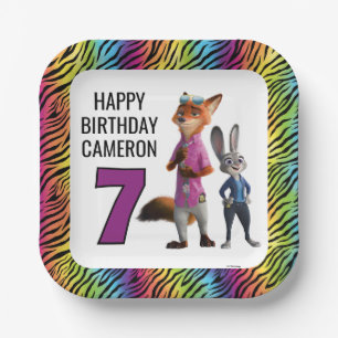 Zootopia 2 Birthday Party Paper Plate