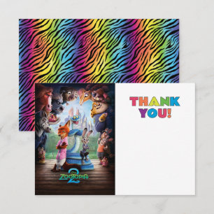 Zootopia 2 Birthday Thank You Card