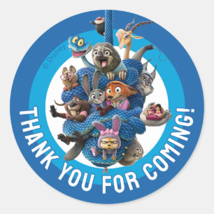 Zootopia 2 Character Birthday Party Classic Round Sticker