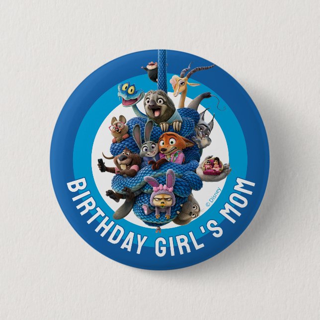 Zootopia 2 Character Birthday Party Inch Round Button (Front)