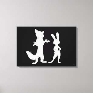 Zootopia   Judy & Nick Silhouette Canvas Print