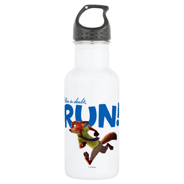 Zootopia | Nick Wilde - When in Doubt, RUN! 532 Ml Water Bottle (Front)