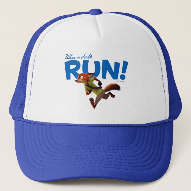 Zootopia | Nick Wilde - When in Doubt, RUN! Trucker Hat (Front)