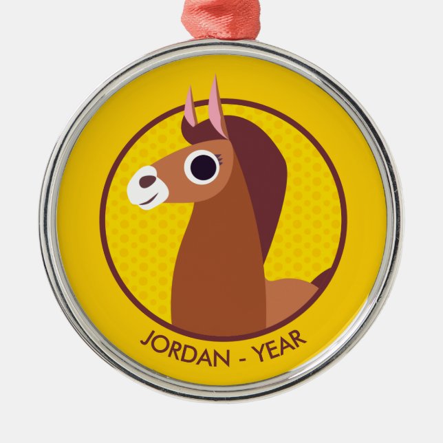 Zora the Horse Metal Ornament (Front)