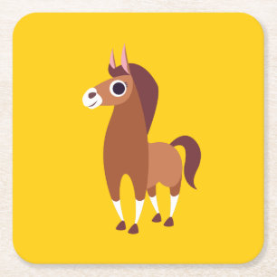 Zora the Horse Square Paper Coaster