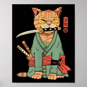 Zoro Cat Warrior  Poster