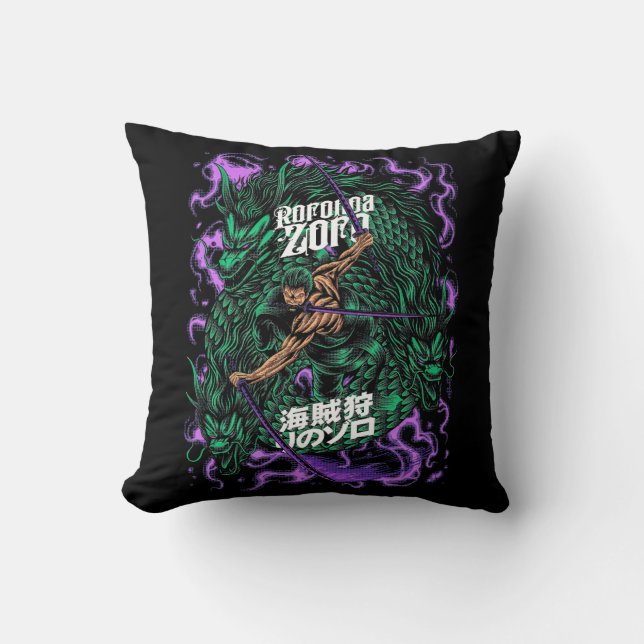 Zoro Roronoa One Piece Throw Pillow (Front)