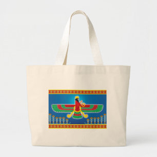 Zoroastrian Persian Faravahar Large Tote Bag