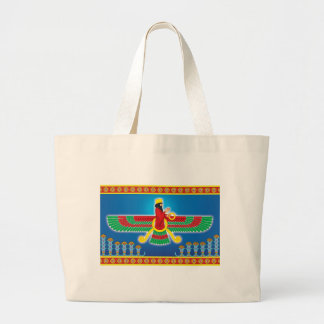 Zoroastrian Persian Faravahar Large Tote Bag