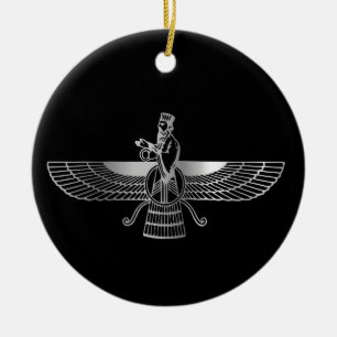 Zoroastrianism Faravahar Ceramic Ornament
