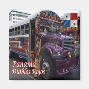 zPA009 PANAMA, Red Devil Public Transport, Fridge Magnet