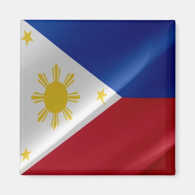 zPH002 waving Philippine FLAG Philippines, Fridge Magnet (Front)
