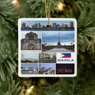 zPH003 MANILA collage, Philippines, Asia, Ceramic Ornament
