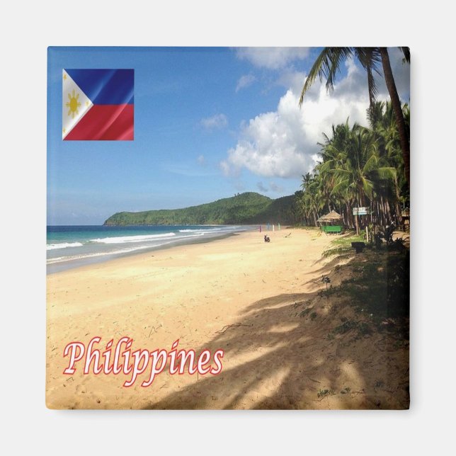 zPH006 beach of NACPAN, Philippines, Asia, Fridge Magnet (Front)