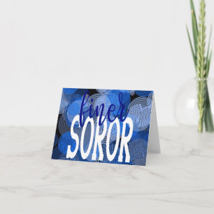 ZphiB Inspired Blue and White Finer Soror Thank You Card