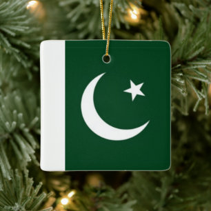 zPK001 Pakistani flag FLAG Pakistan, Ceramic Ornament