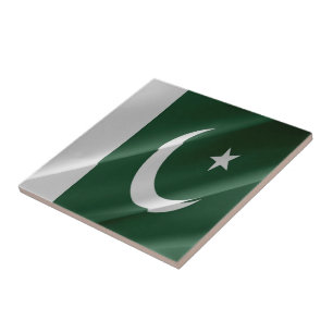 zPK002 waving Pakistani flag FLAG Pakistan,  Tile