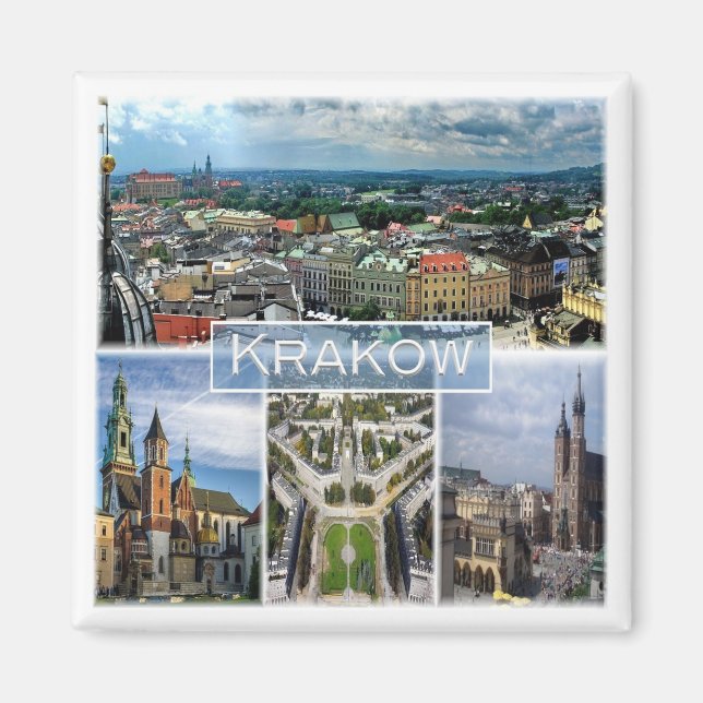 zPL003 KRAKOW, Poland, Europe, Fridge Magnet (Front)