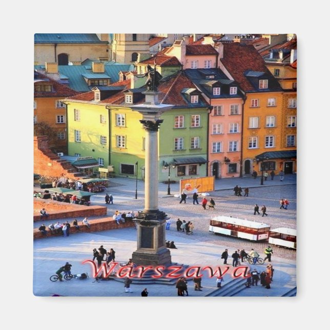 zPL015  WARSAW Sigismund Column, Poland, Fridge Magnet (Front)
