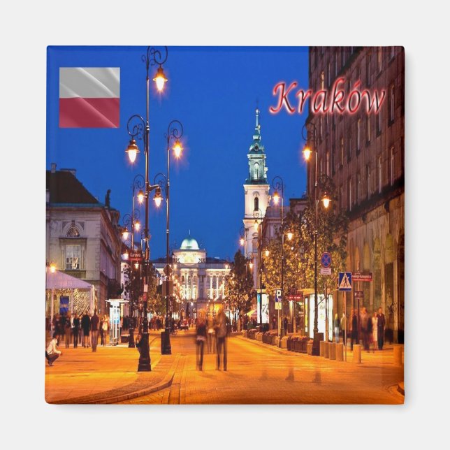 zPL019 KRAKÓW LONG COURSE, Poland, Europe, Fridge Magnet (Front)