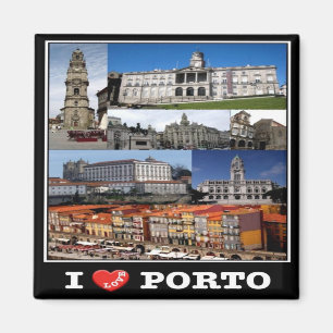 zPT012 PORTO "I Love", Portugal, Europe, Fridge Magnet