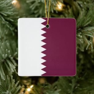 zQA001 Qatari FLAG Qatar, Ceramic Ornament