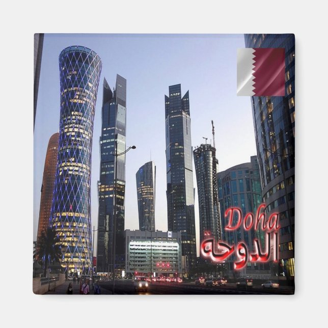zQA007 TORNADO & PALM TOWER in Doha, Qatar, Fridge Magnet (Front)