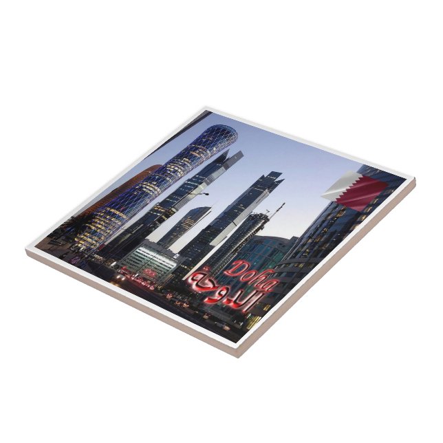 zQA007 TORNADO & PALM TOWER in Doha, Qatar, Tile (Side)