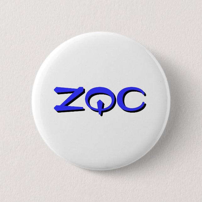 ZQC button, blue 2 Inch Round Button (Front)