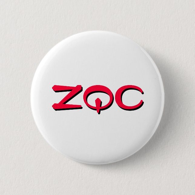 ZQC button, red 2 Inch Round Button (Front)