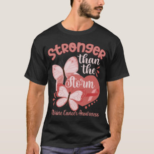 ZqxP Butterfly Peach Ribbon Uterine Cancer Awarene T-Shirt