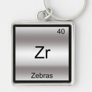 Zr - Zebras Funny Element Chemistry Symbol T-Shirt Keychain