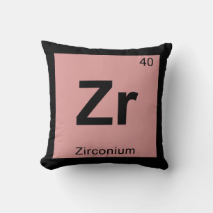 Zr - Zirconium Chemistry Periodic Table Symbol Throw Pillow