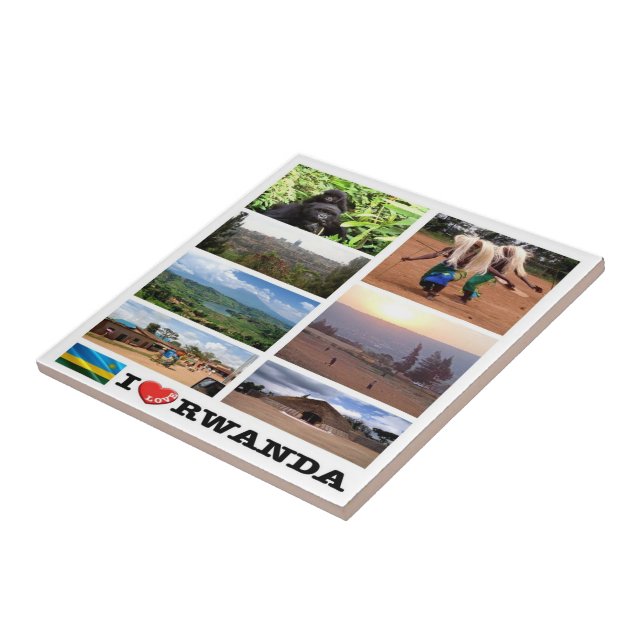 zRW011 RWANDA I Love, Mosaic, Africa, Tile (Side)