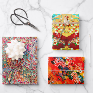 Zsa Zsa, Mah Jongg and Melange Paisley Wrapping Pa Paper Sheet