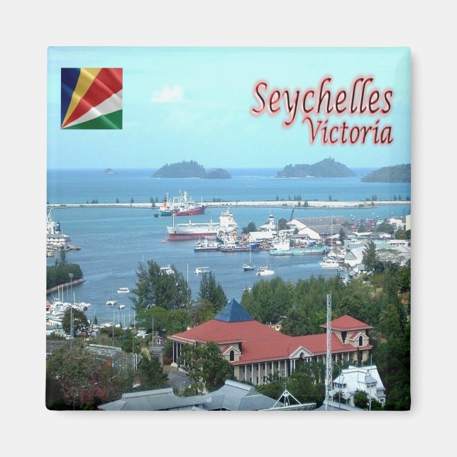 zSC018 VICTORIA, Port, Seychelles, Africa, Fridge Magnet (Front)