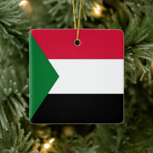 zSD001 SUDAN, Flag, Africa, Ceramic Ornament