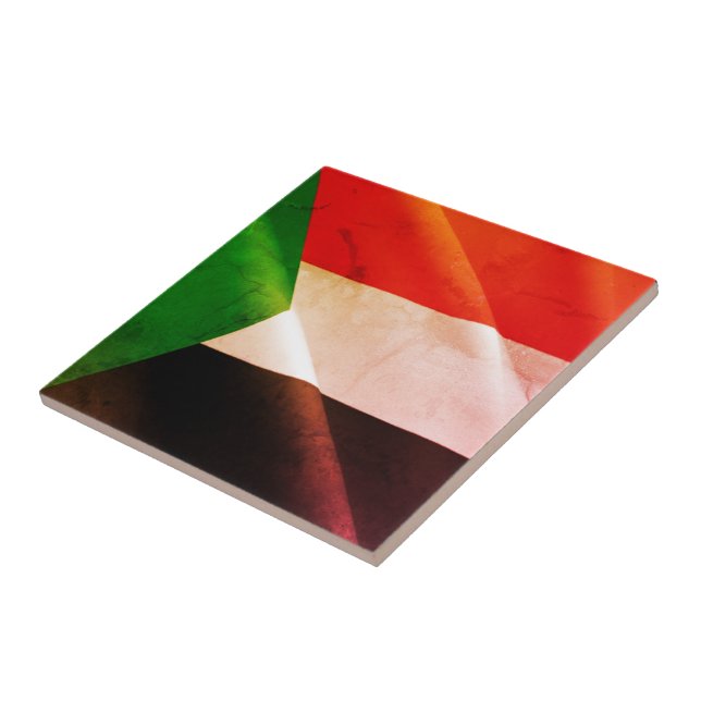 zSD002 SUDAN, Waving Flag, Africa, Tile (Side)