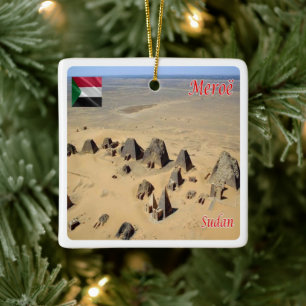 zSD007 MEROE, Aerial View, Sudan, Africa, Ceramic Ornament