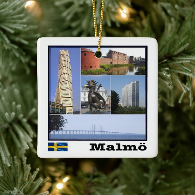 zSE011 MALMÖ, Sweden, Europe, Ceramic Ornament (Tree)