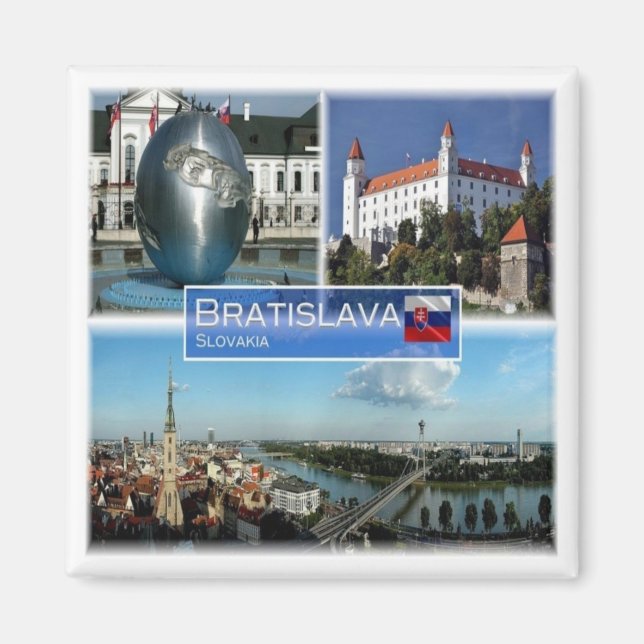 zSK013 BRATISLAVA, Slovakia, Europe, Fridge Magnet (Front)
