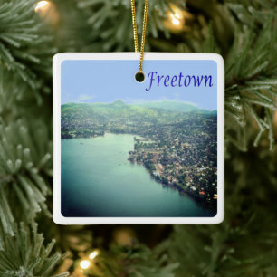 zSL004  FREETOWN, Panorama, Sierra Leone, Ceramic Ornament