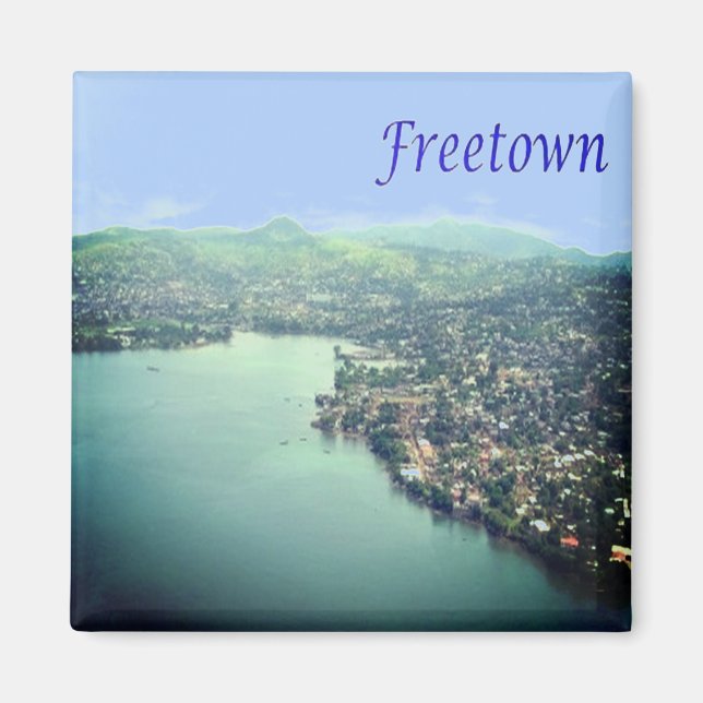 zSL004  FREETOWN, Panorama, Sierra Leone, Fridge Magnet (Front)