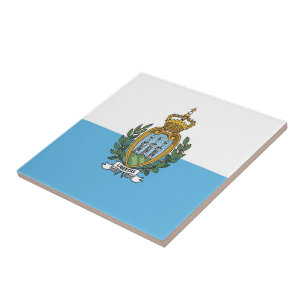 zSM001 SAN MARINO FLAG, Europe, Tile