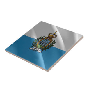 zSM002 SAN MARINO waving FLAG, Europe, Tile