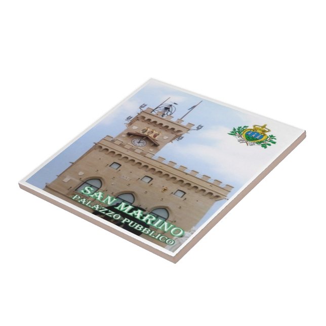 zSM005 PUBLIC PALACE, San Marino, Europe, Tile (Side)