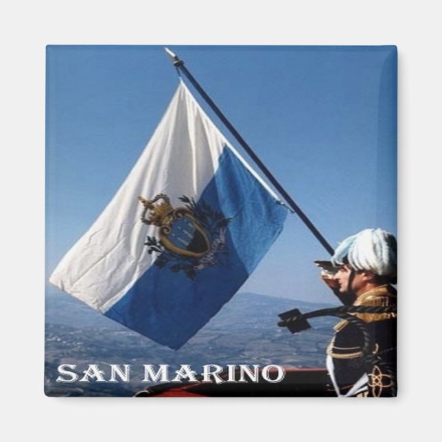 zSM008 GENDARME with flag, San marino, Fridge Magnet (Front)