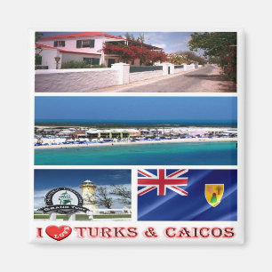 zTC003 TURKS and CAICOS Islands I Love, Fridge Magnet