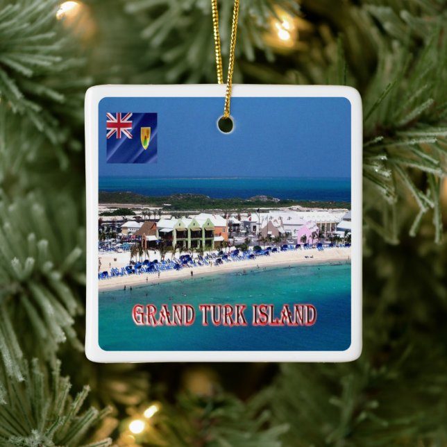 zTC005 GRAND TURK ISLAND, Turks and Caicos, Ceramic Ornament (Tree)