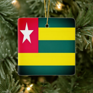 zTG001 TOGO Flag, Africa, Ceramic Ornament